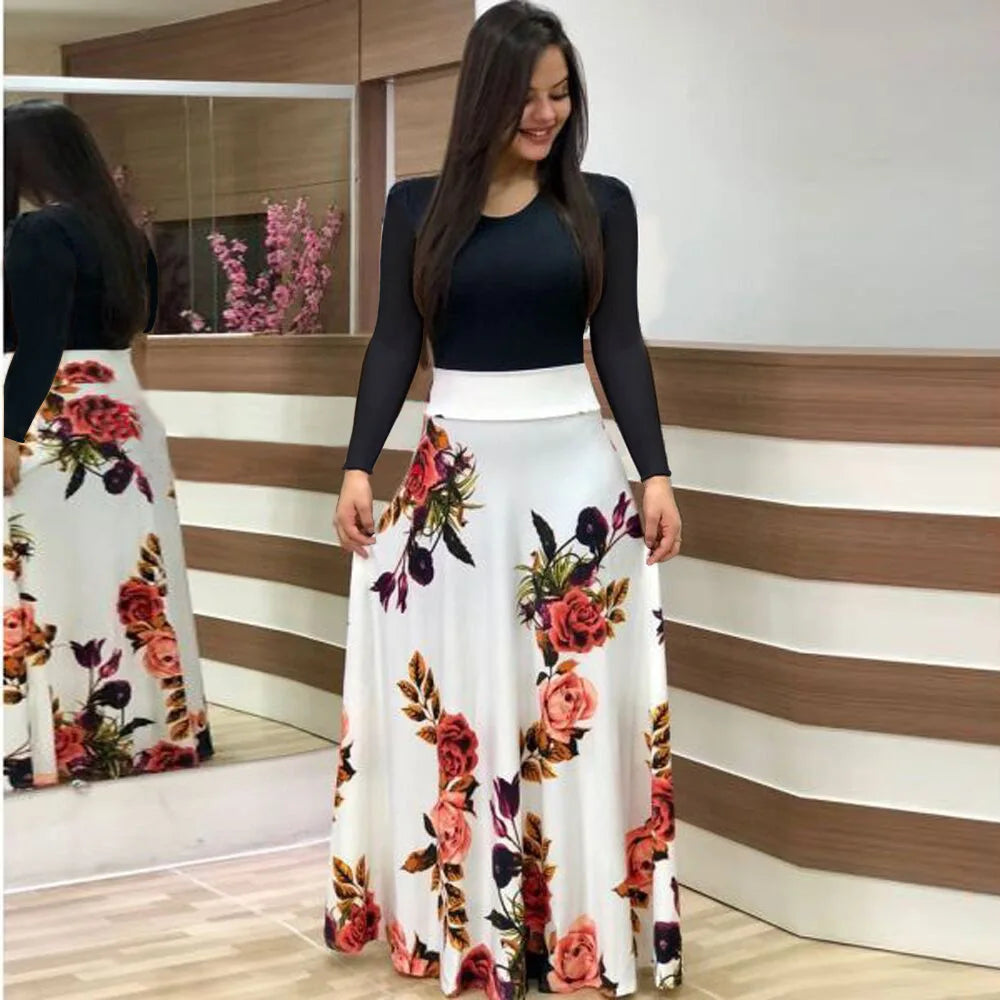 Flower Print Short Sleeved Dress