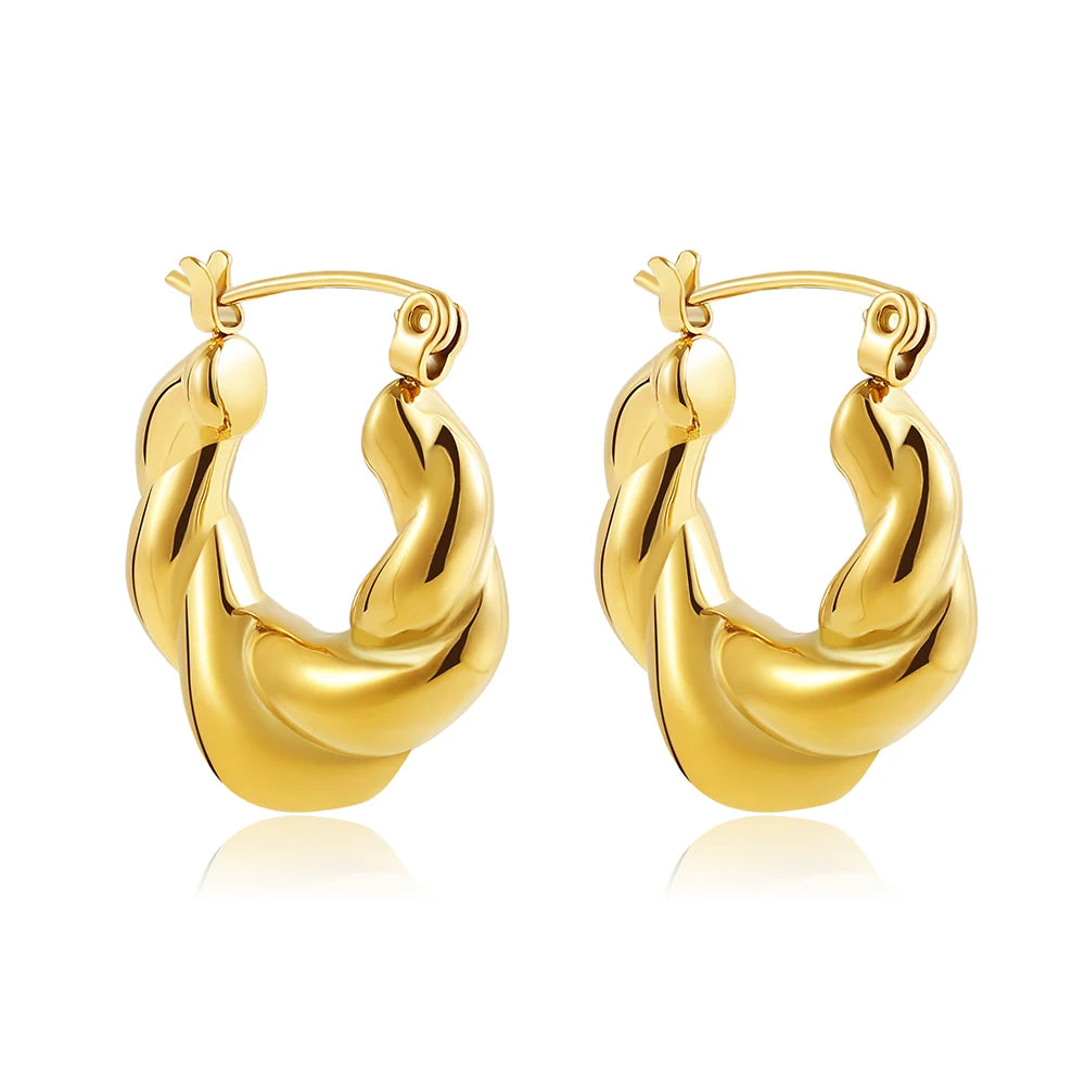 Zircon Round Huggie Hoop Earrings