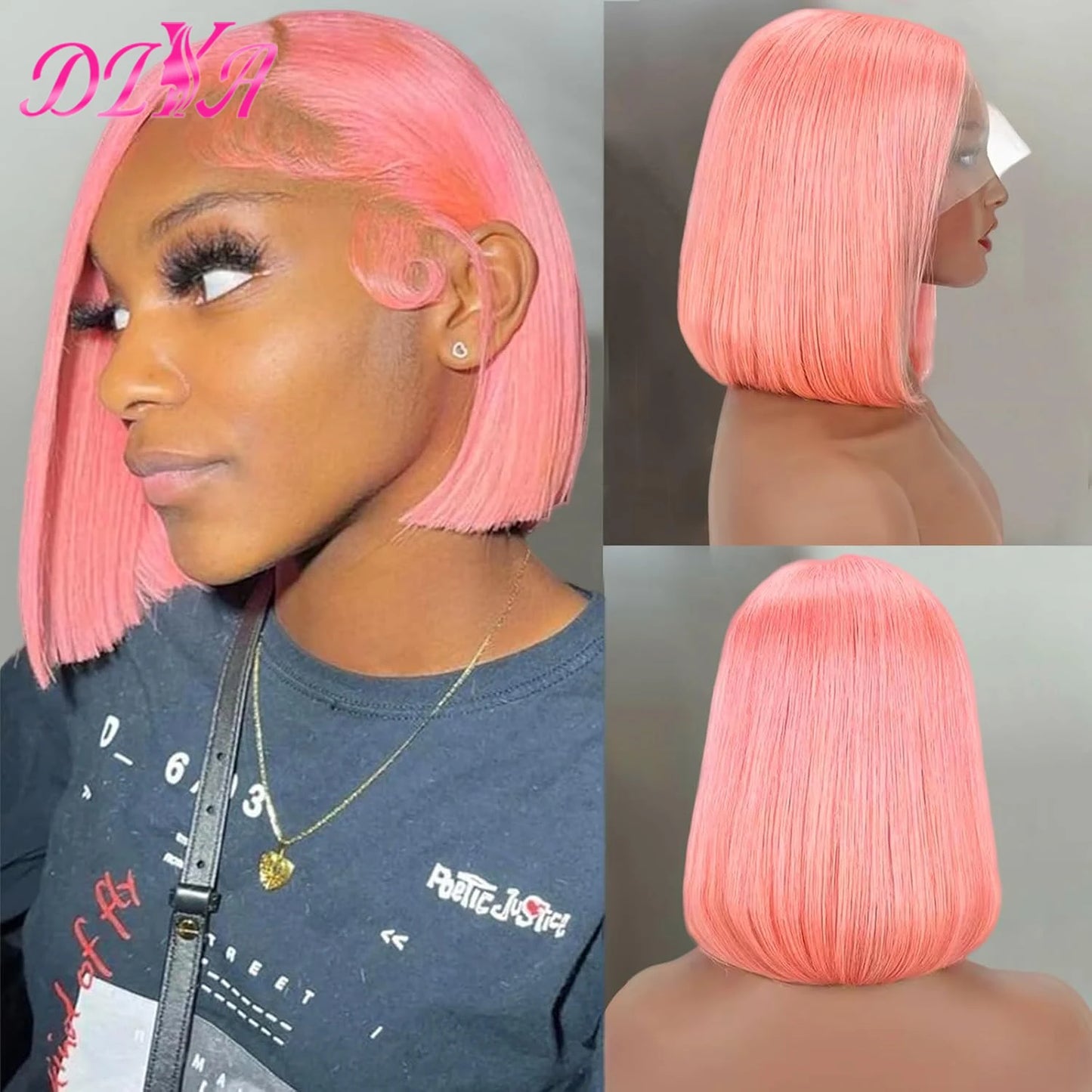 Light Lime Green Bob Wig Human Hair 13x4 Frontal Lace Wig Human Hair Pre Plucked HD Lace Bob Straight Colored Human Hair Wigs