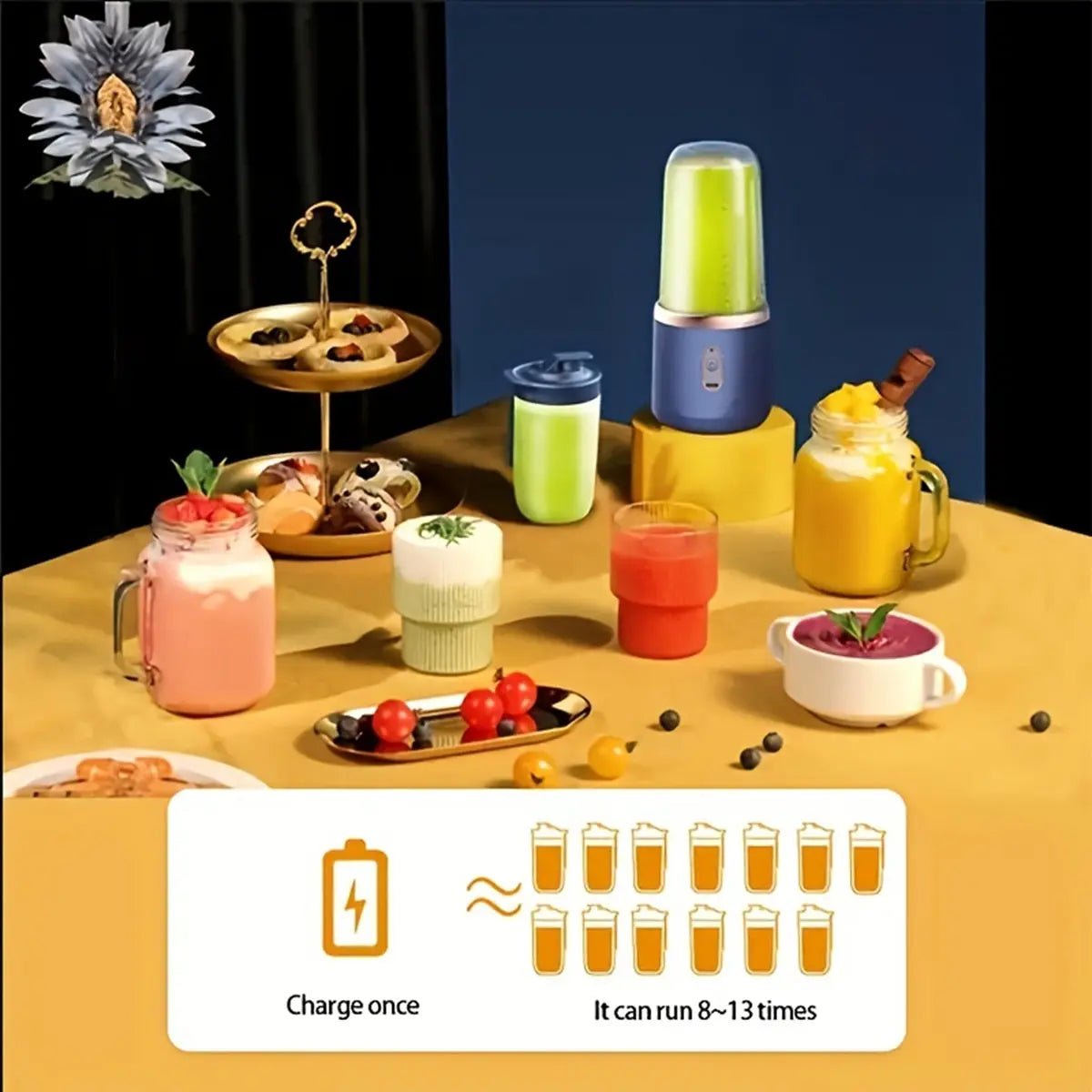 Portable Electric Blender Bottle 6 Blades Smoothie Maker