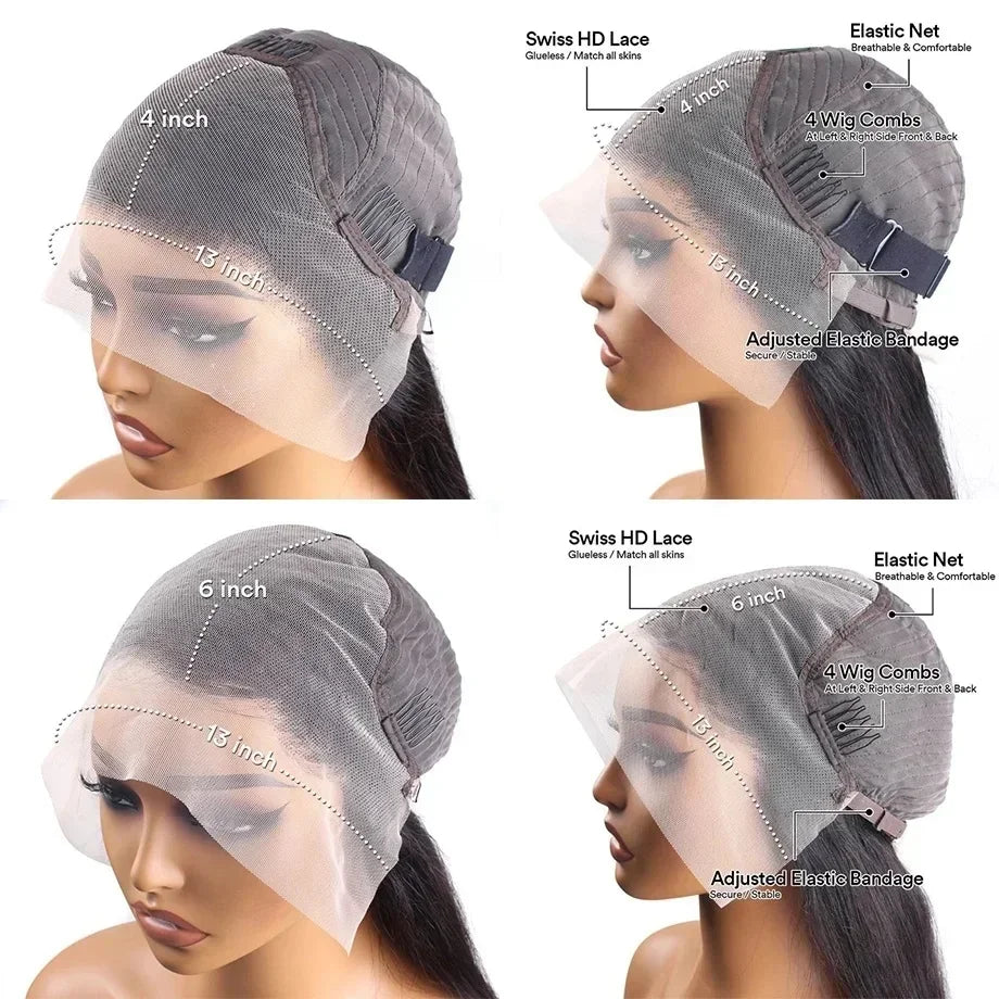 Human Hair Deep Wave Frontal Wig Hd Lace