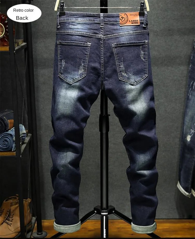 New Spring Autumn Korean Fashion Stretch Denim Boys Boyfriend Jeans Designer Clothes Skinny Trousers Male Slim Blue Ripped Pants