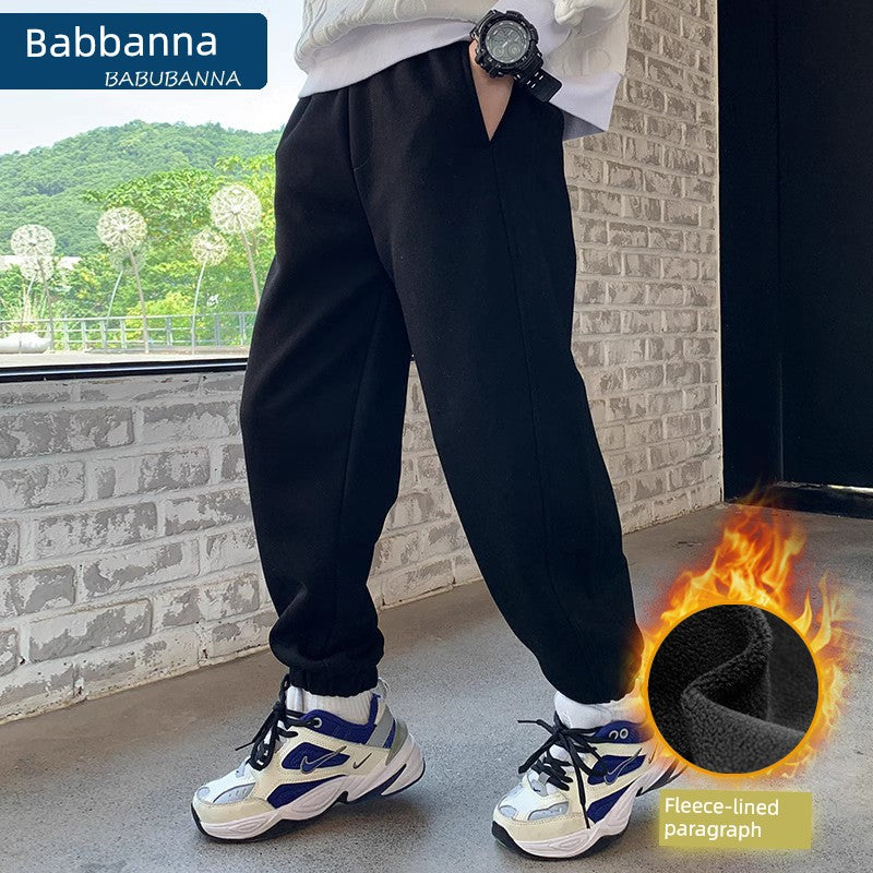 Sweatpants Spring and Autumn Casual Fleece-lined Youth Boy Pants