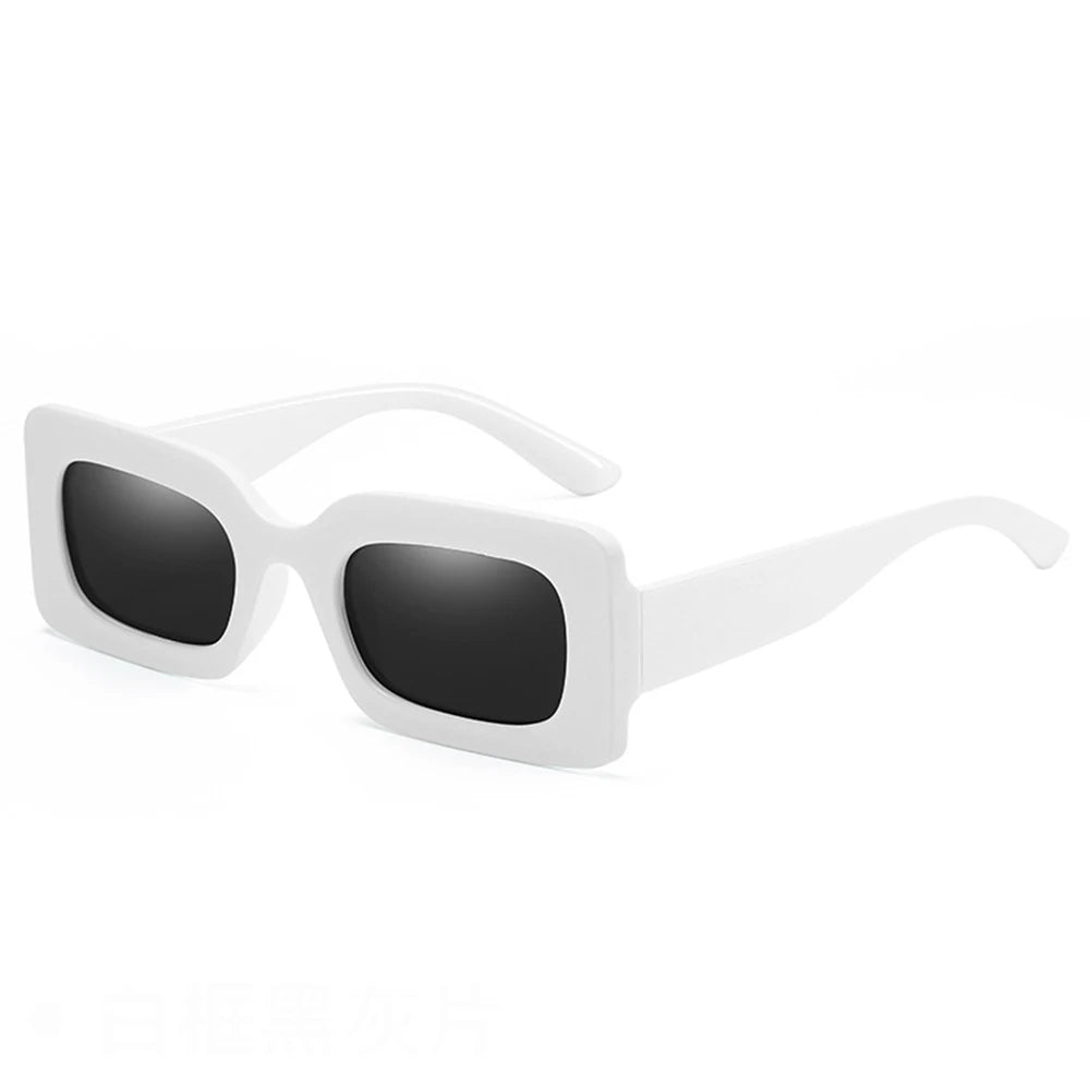 KLASSNU Women Candy Color Retro Sunglasses Large Square Frame Sun Glasses 2025 Trendy Party Eyepiece Anti UV400 Sun Shades