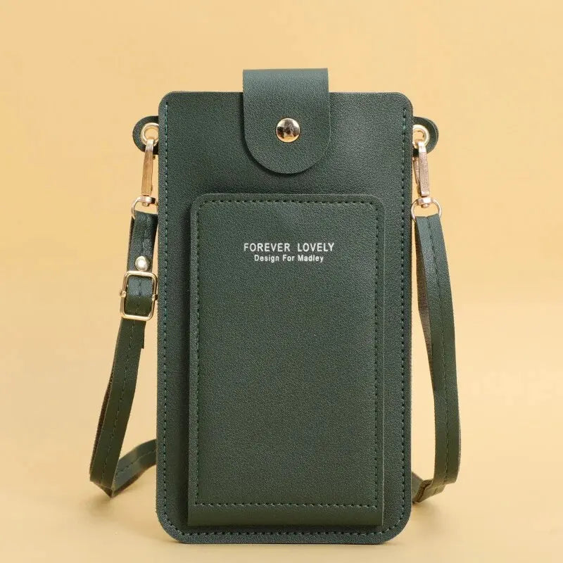 Soft Leather Wallets Touch Screen Cell Phone Shoulder Purse