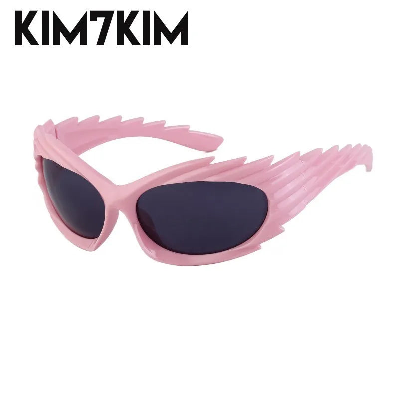 Y2k Spiked Goggles Sunglasses Women Men 2025 Trends Punk Sun Glasses For Male Retro 2000's Wrap Around Steampunk Sunglass Shades