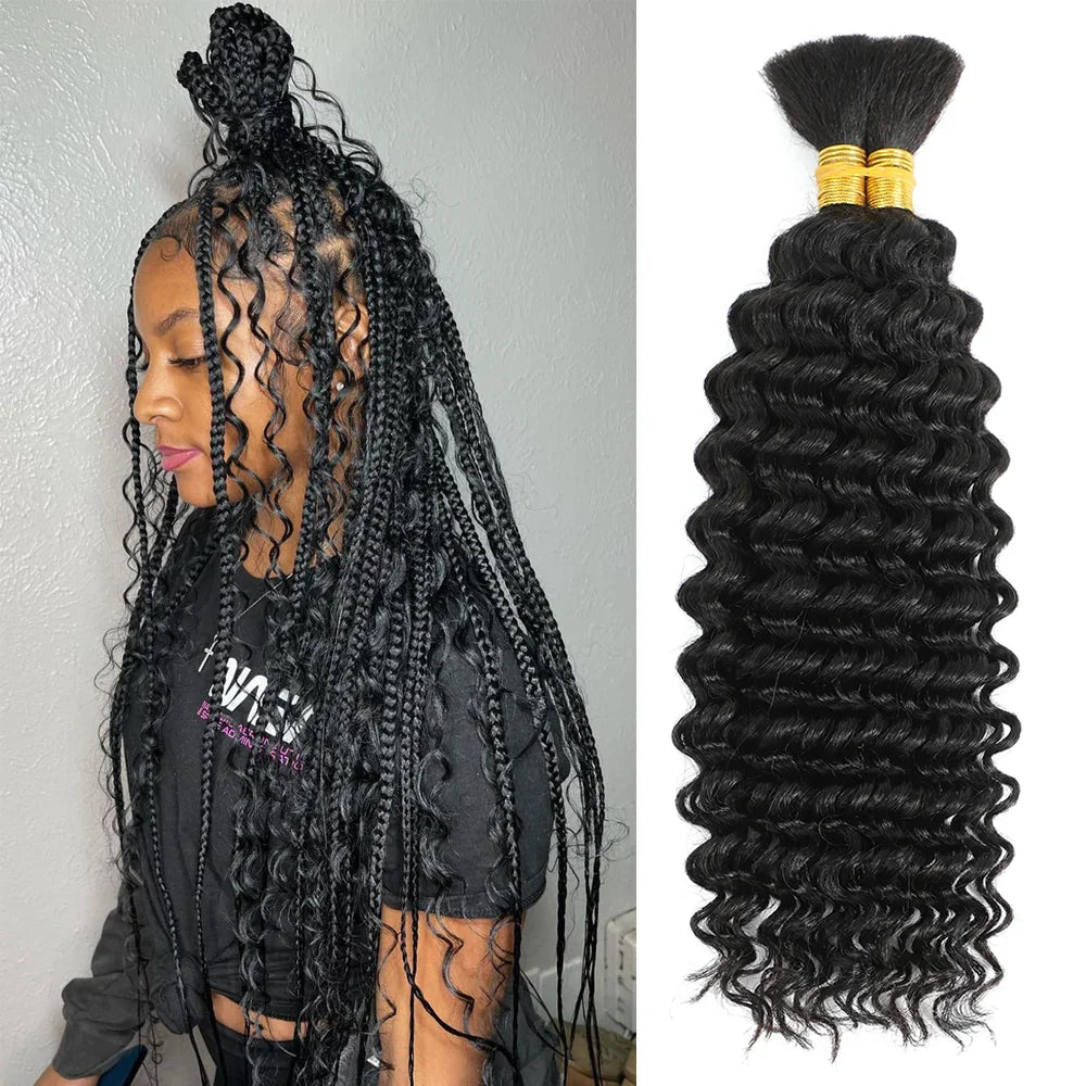 Bulk Human Hair Deep Wave For Braiding Deep Curly