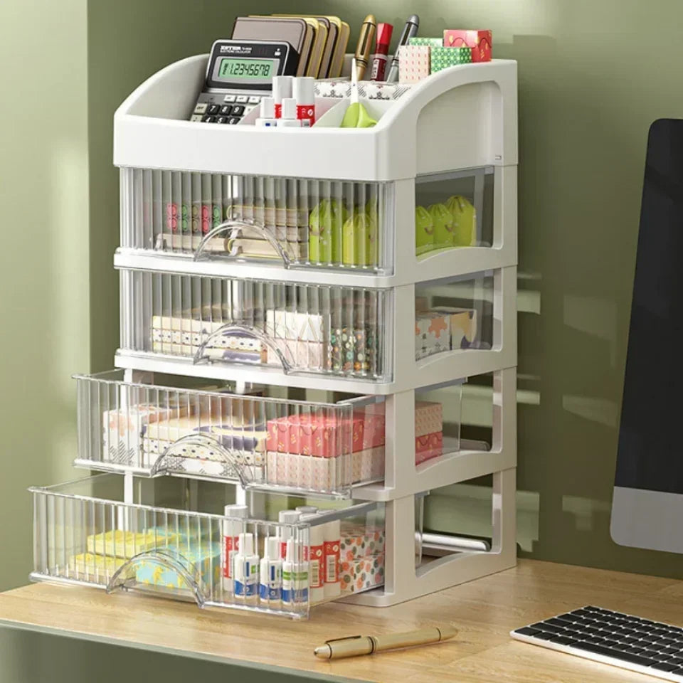 Drawer Style Storage Box High-capacity Desktop Clutter Dustproof Organizer Transparent Jewelry Skin Care Products Storage Box