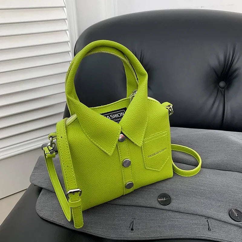 PU Square Compact Zipper Shoulder and Crossbody Bags for Women