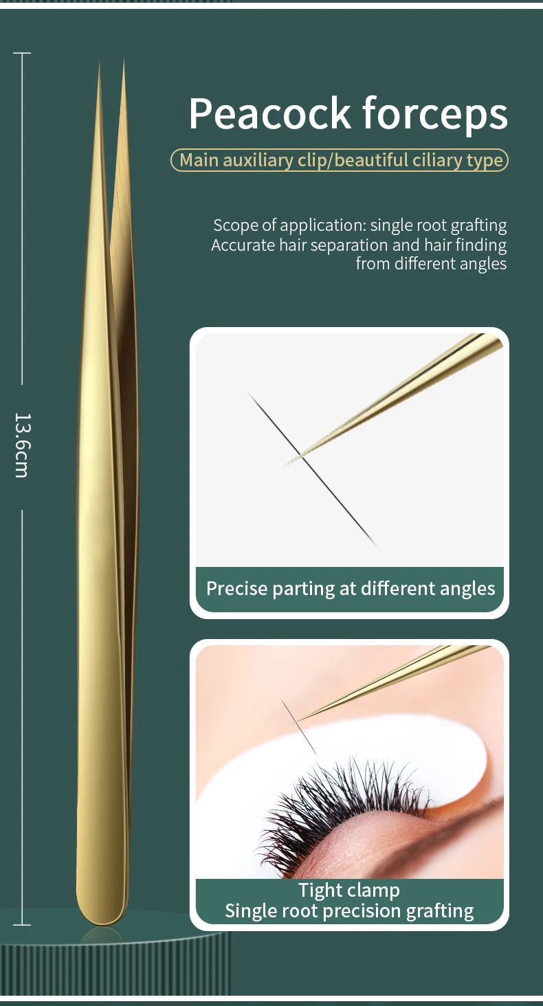 1pcs Anti-static Straight Eyelash Extension Tweezers Industrial Precision Curved Straight Lash Eyebrow Tweezers Makeup Tools