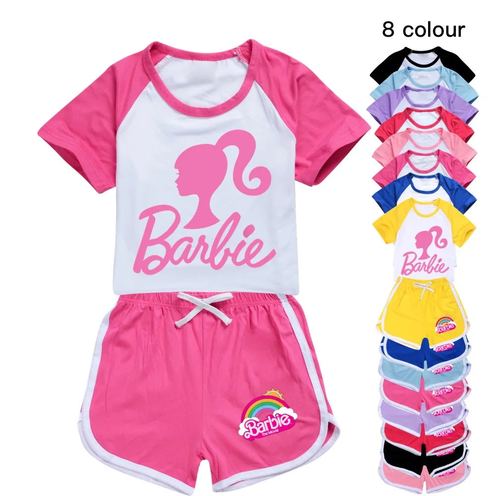 Barbie T-shirt And Shorts Sports Suit for Boys and Girls
