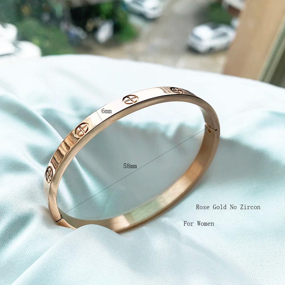 Gold Color Zircon And Cross Nut Nail Bracelet