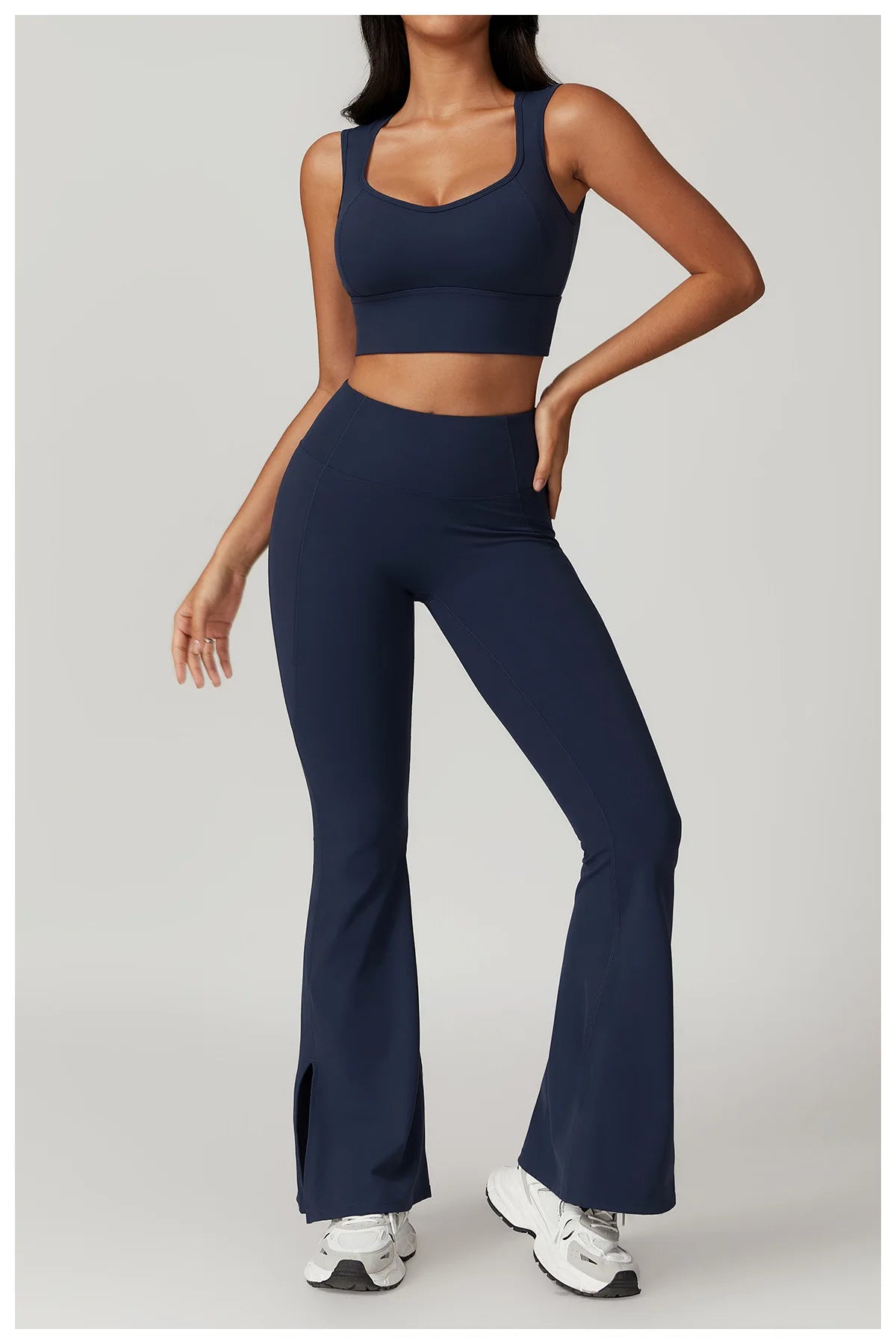 Women's Clothes 2pcs Gym Yoga Suit Sports Set Workout Tracksuit Breathable Sexy Bra Fitness Bell-bottoms Leggings Athletic Wear