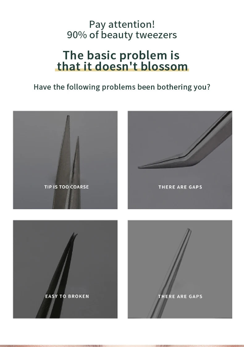 1pcs Anti-static Straight Eyelash Extension Tweezers Industrial Precision Curved Straight Lash Eyebrow Tweezers Makeup Tools