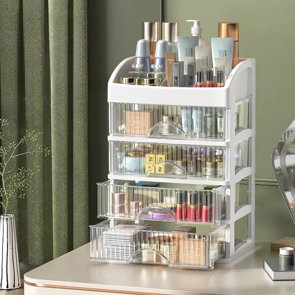 Drawer Style Storage Box High-capacity Desktop Clutter Dustproof Organizer Transparent Jewelry Skin Care Products Storage Box