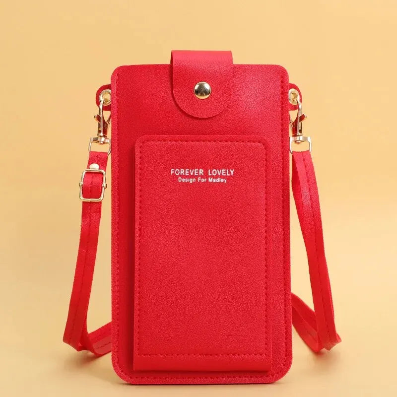 Soft Leather Wallets Touch Screen Cell Phone Shoulder Purse