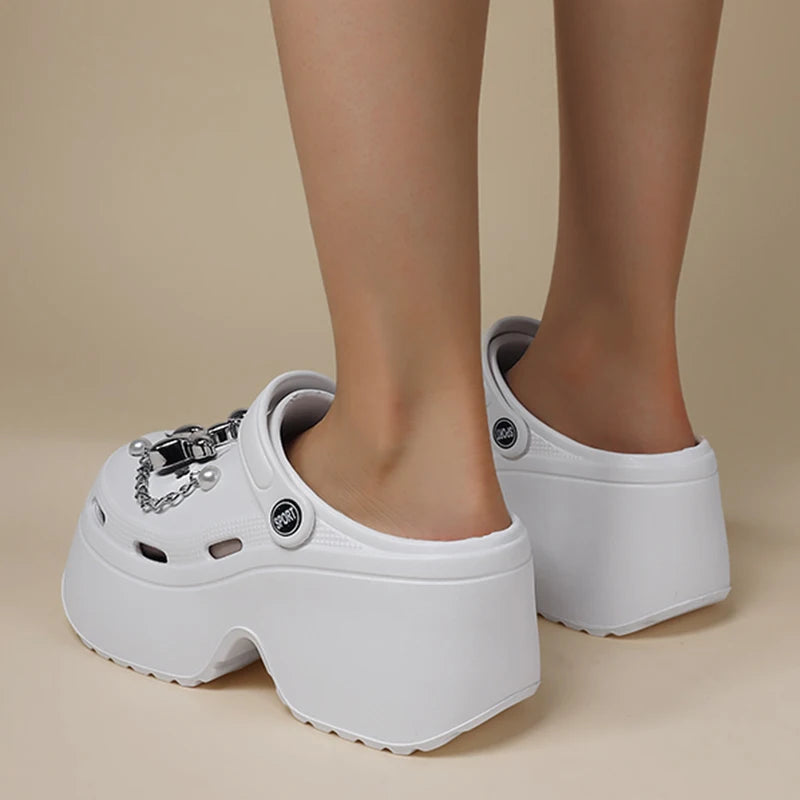 Women's Platform Clogs Summer 2025 Comfortable Slip On Wedge Sandals