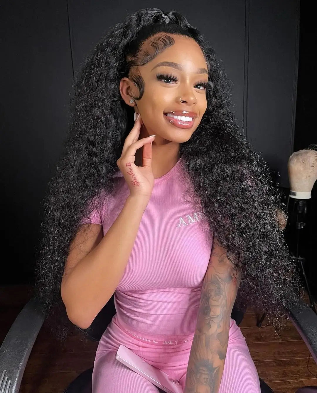 Curly 360 Lace Front Human Hair Wigs 250 Density Brazilian Deep Wave 40 Inch 13x6 HD Lace Frontal Wig 100% Human Hair Preplucked