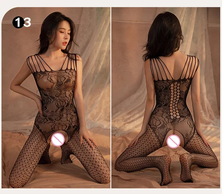 Sex Bodysuits Women Transparent Bodystocking Hollow Backless Open Bra Outfits Teddy Erotic Costumes Sexy Fishnet Lingerie 2025