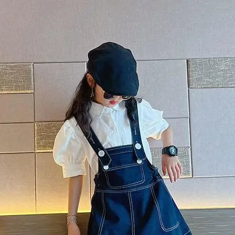 2025 new spring autumn summer Girls Kids T-shirt+short skirt sets comfortable cute baby Clothes Children Clothing