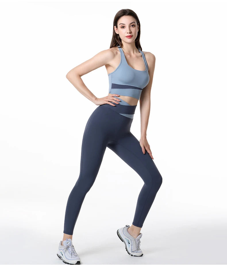 Yoga Set Women Clothing Sport Suit Sexy Sports Bra High Waist Sport Leggings Athletic 2 Piece Gym Set Workout Outfits Sportswear