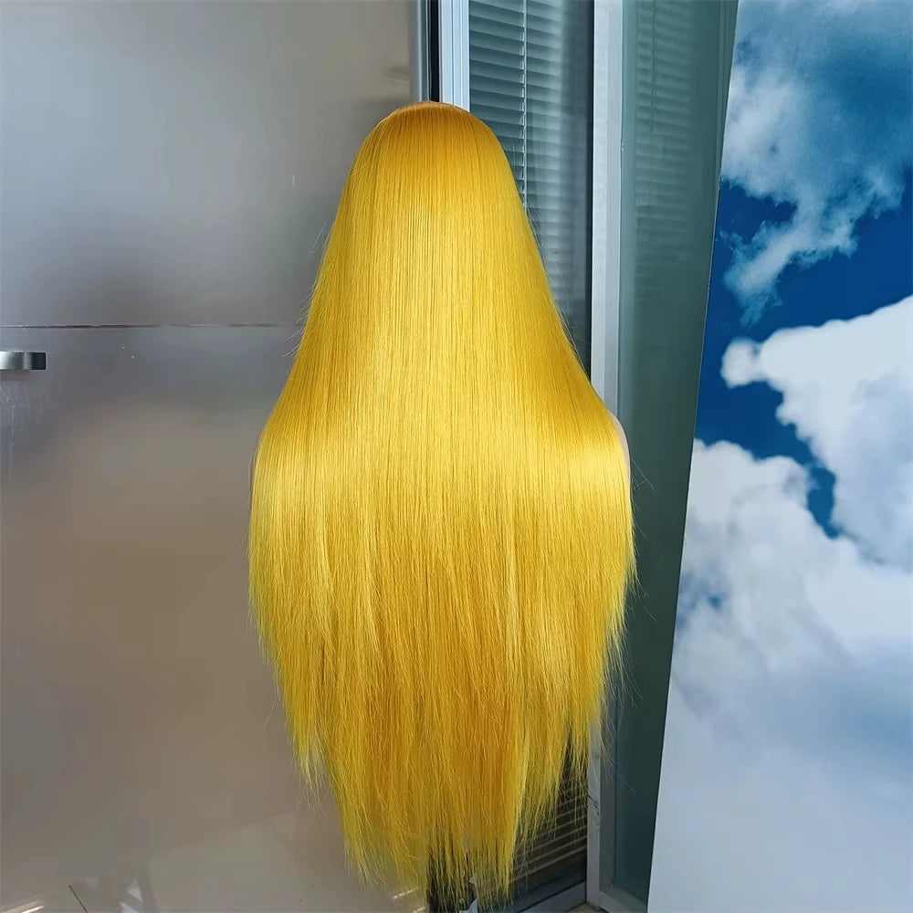 Yellow 613 13x4 13x6 Transparent Lace Frontal Wig Brazilian Straight 613 Colored Human Hair13x6 Lace Front Wigs Pre Plcuked