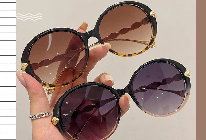 Vintage Round Sunglasses Women 2025 Brand Designer Luxury Gradient Sun Glasses Female Punk Frame Retro Eyewear Shades UV400
