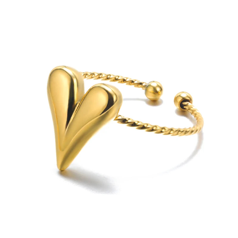 Stainless Steel Luxury Gold Color Rings for Women