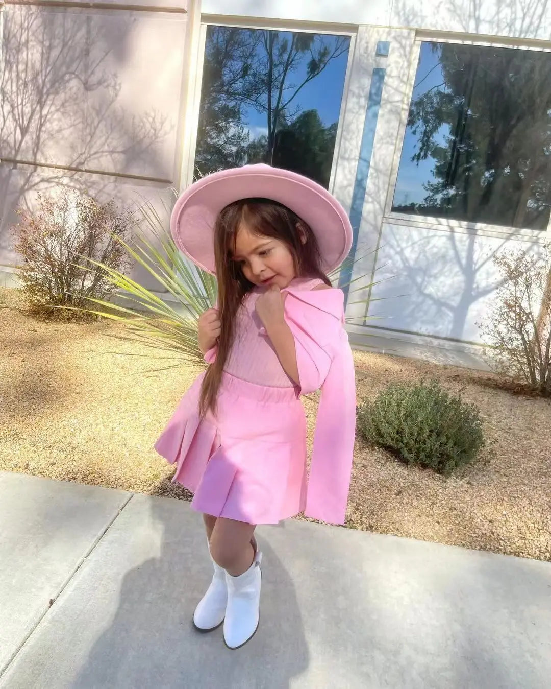 Winter Children Girl's Coat +Skirt Long Sleeve Jacket And Miniskirt 2 Pcs Set Girl's Clothes Dress For 3 4 5 6 7 8 Year