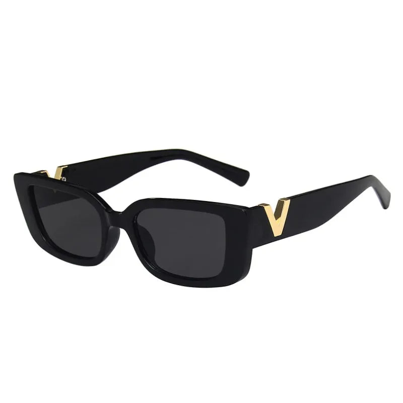 Retro Rectangle Sunglasses Women Small Frame