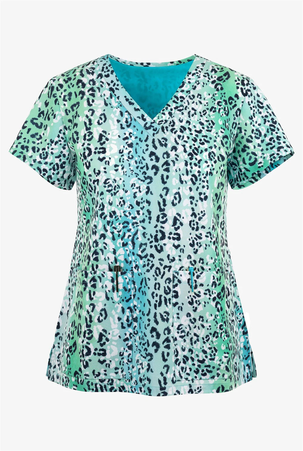 Pharmacist Dentist Veterinary Nurse Grooming Scrubs Leopard Printed Nurse Gowns Printed Medical Laboratory Medical Uniforms
