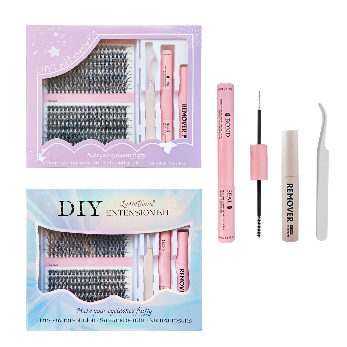 Lash Bond and Seal 10ml Individual Lashes Glue and Seal Super Strong Hold Lash Extension and Lash Glue Remover 5ml Tweezers Kit