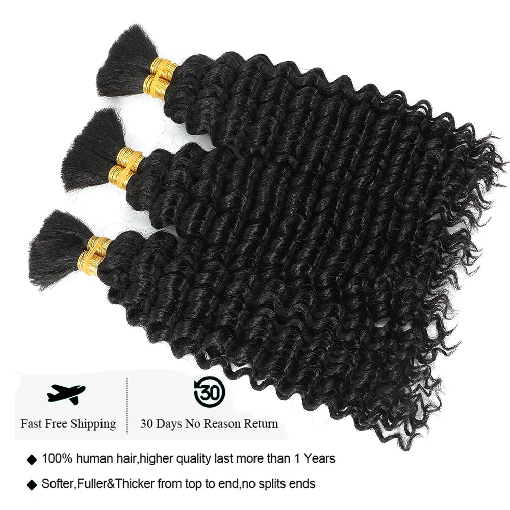 Bulk Human Hair Deep Wave For Braiding Deep Curly