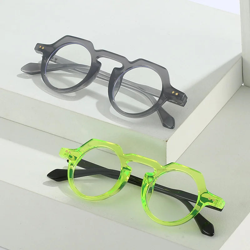 Ins Popular Fashion Small Round Sunglasses Women Retro Rivets Decoration Shades Eyeglasses UV400 Men Clear Lens Sun Glasses 2025