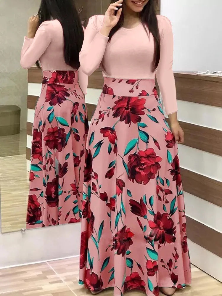 Flower Print Short Sleeved Dress