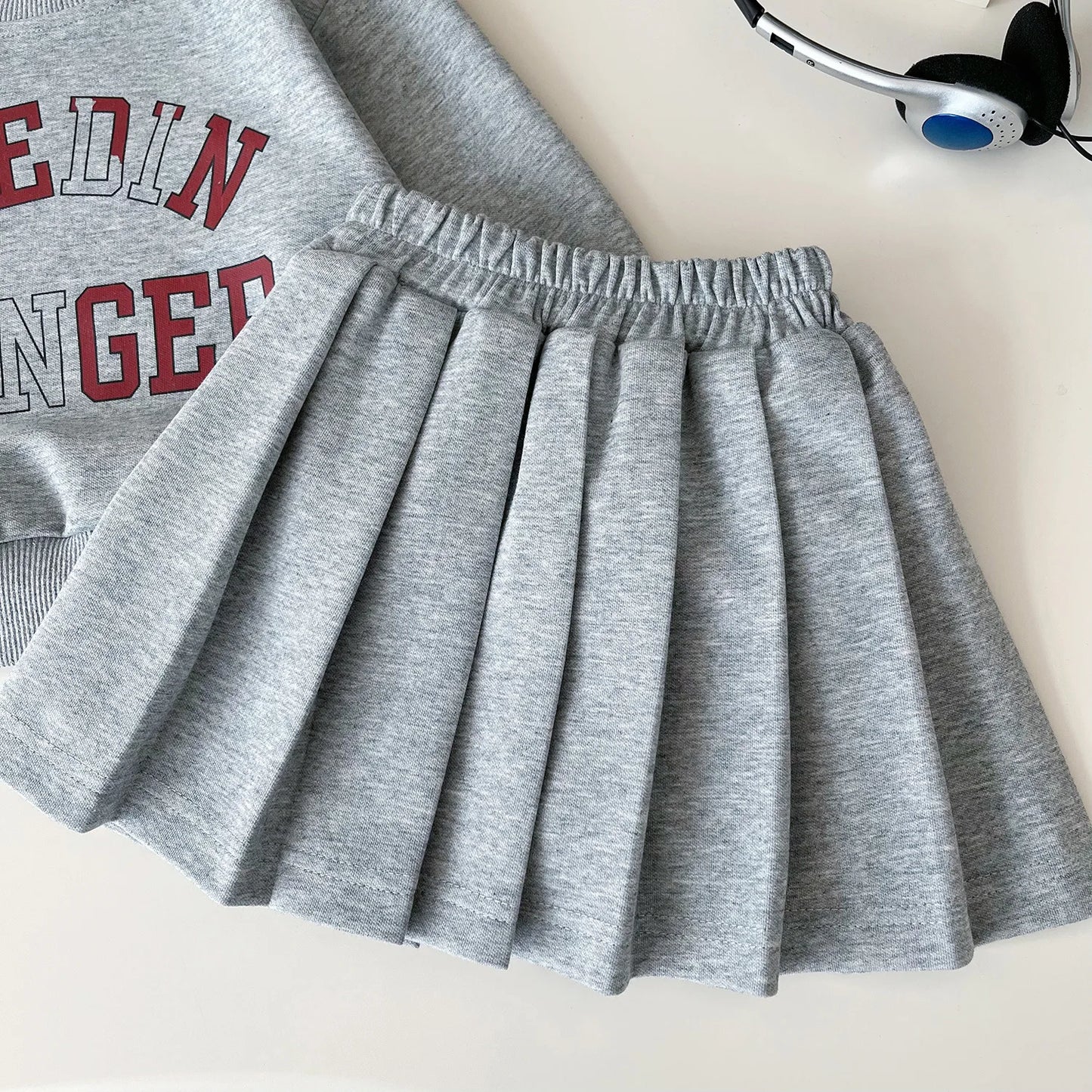 2025 spring winter Girls set Clothes teenager letter hooded sweatshirts t-shirt + pleated skirt 2 3 4 5 6 7 8 10 year tracksuit