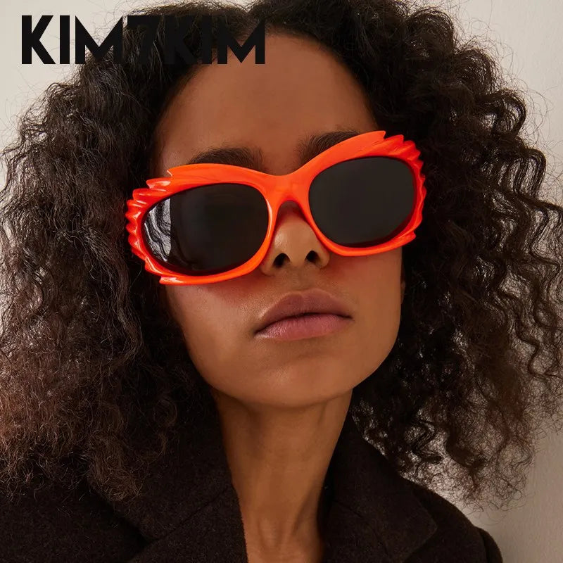 Y2k Spiked Goggles Sunglasses Women Men 2025 Trends Punk Sun Glasses For Male Retro 2000's Wrap Around Steampunk Sunglass Shades