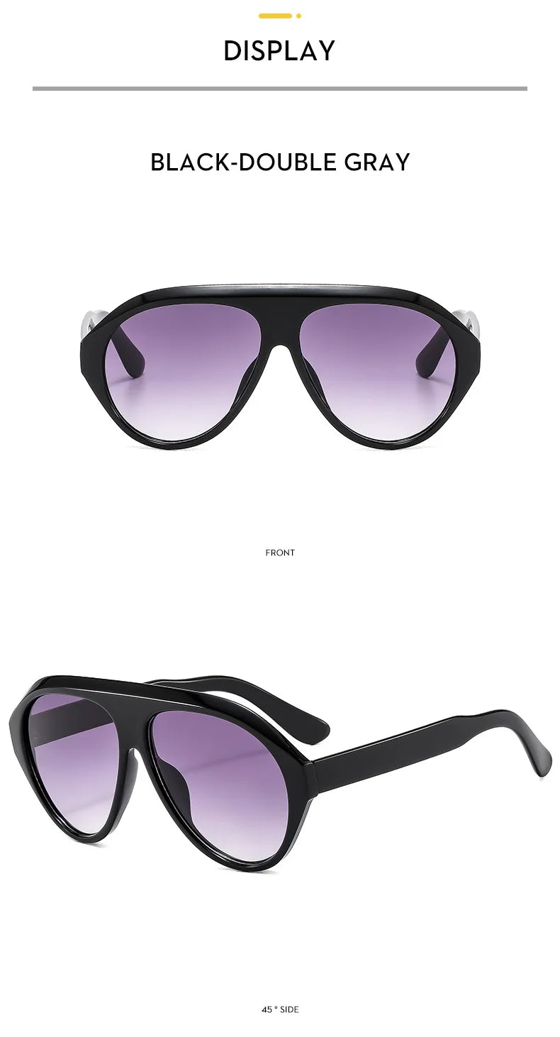 2025 New Fashion Oval Luxury Brand Sunglasses For Women Men Retro Oversized Frame Sun Glasses Trending Shades UV400 Eyeglasses