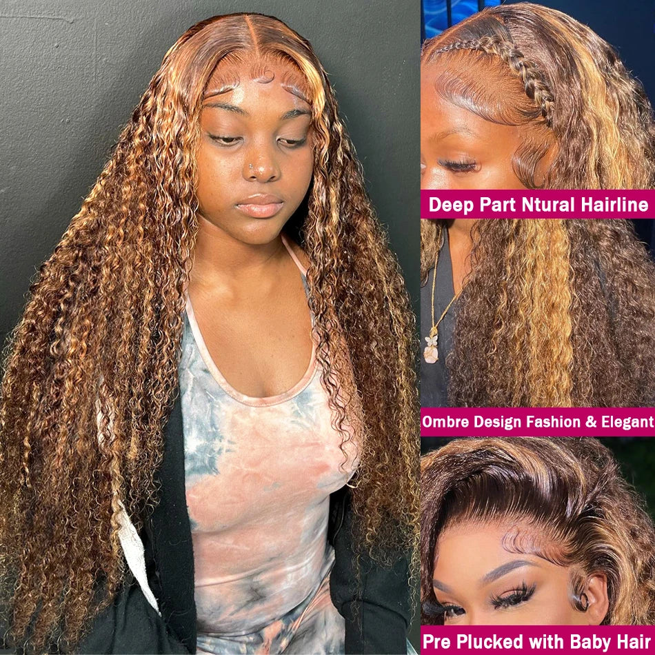Human Hair Deep Wave Frontal Wig Hd Lace