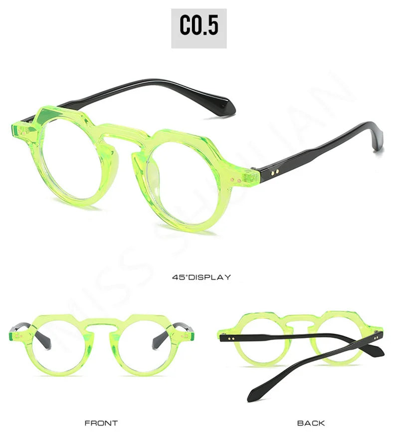 Ins Popular Fashion Small Round Sunglasses Women Retro Rivets Decoration Shades Eyeglasses UV400 Men Clear Lens Sun Glasses 2025
