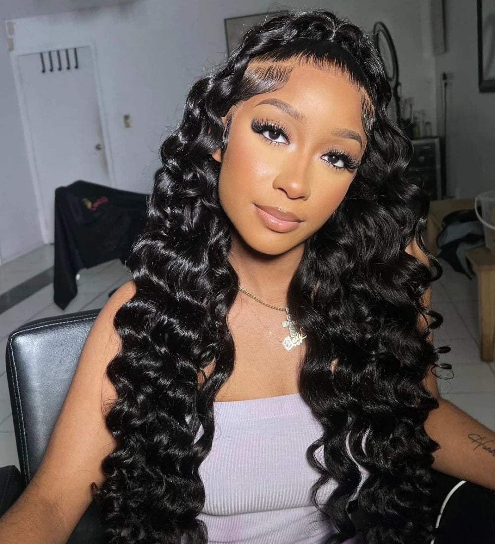 42 40 Inches Curly Wigs 100% Human Hair 13x6 Hd Lace Frontal Wig Brazilian Loose Deep Wave 4x4 Lace Closure Wigs Pre Plucked