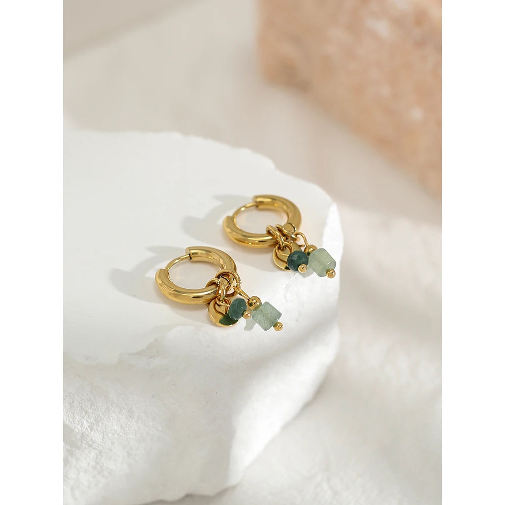 Gold Plated Stainless Steel Hoop Earrings