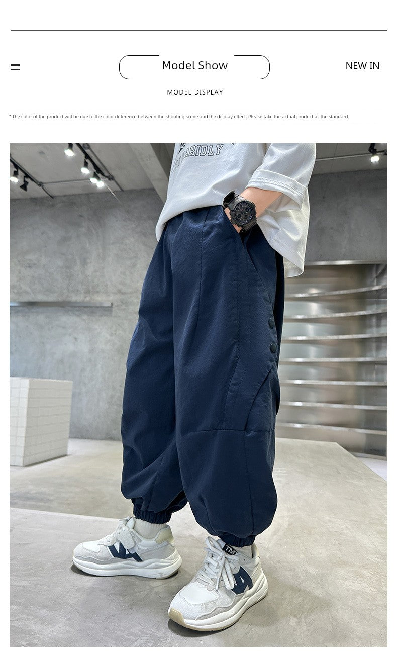 Spring and Autumn Youth Summer Boys Loose Pants