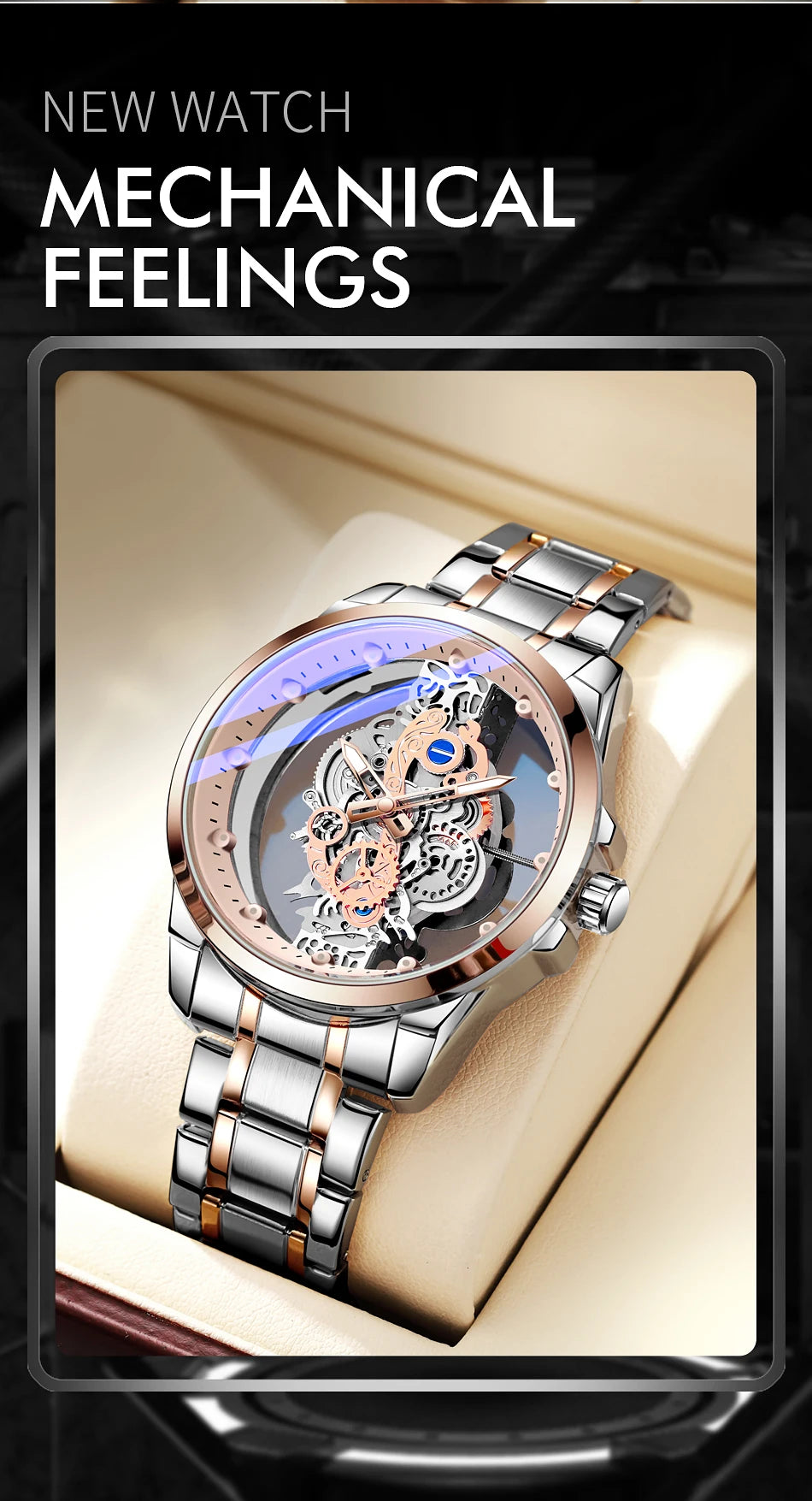 TPW Hot Trendy Fashion Wholesale Men Golden Skeleton Automatic Quartz Wrist Watches Luxury 2024