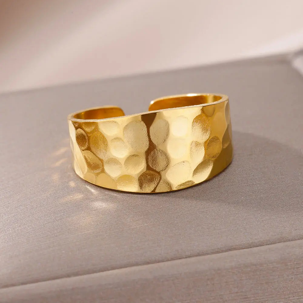 Stainless Steel Luxury Gold Color Rings for Women