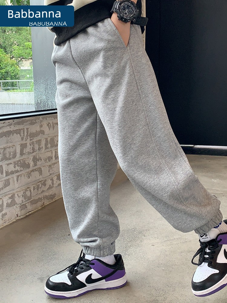 Sweatpants Spring and Autumn Casual Fleece-lined Youth Boy Pants