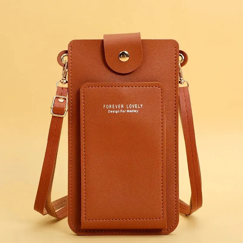 Soft Leather Wallets Touch Screen Cell Phone Shoulder Purse