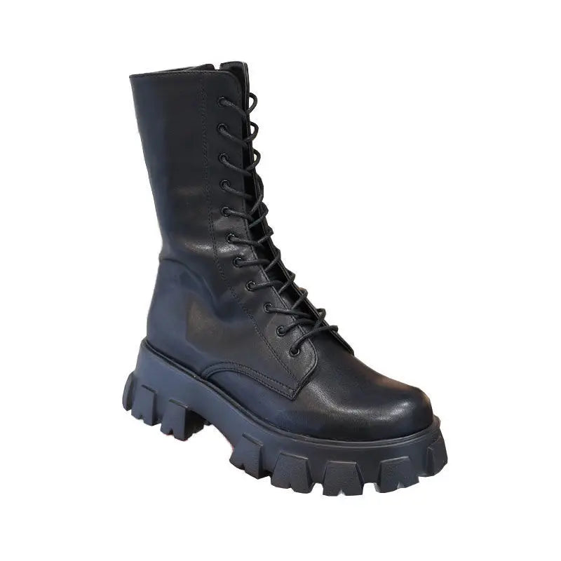 New Mid Calf Lace-up Ladies Chelsea Zipper Boots