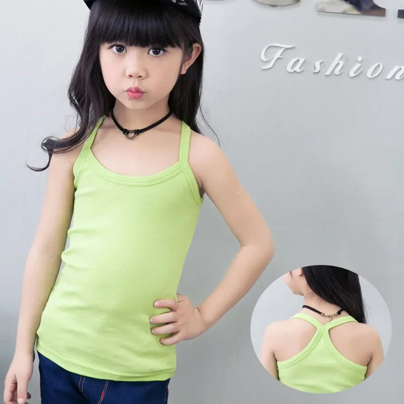 Children Vests T-shirts Summer Boys Girls Cotton Sports Tops