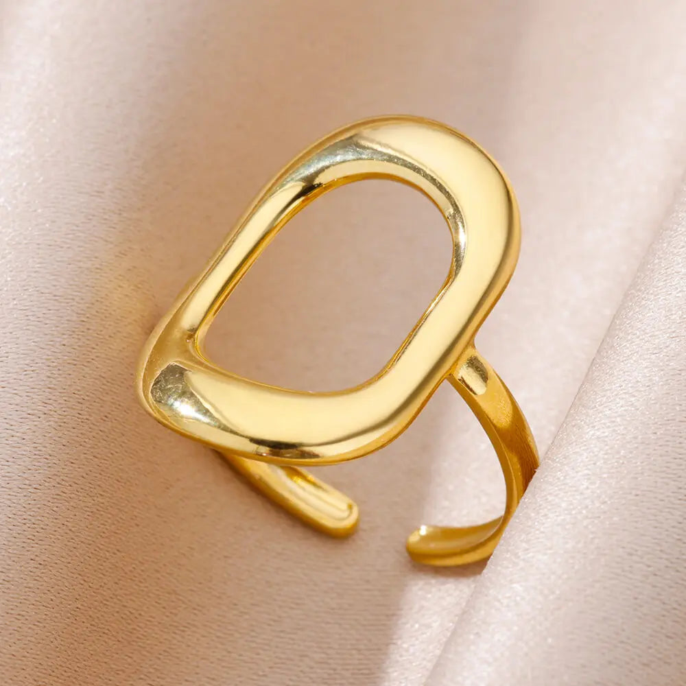 Stainless Steel Luxury Gold Color Rings for Women